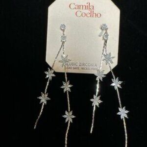 Camila Coelho Dazzling Silver Star Drop Earrings
